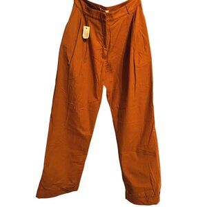 Matin Womens Cotton Cuff Pants Tan Size 10 MSRP $560 Made in Australia Couture